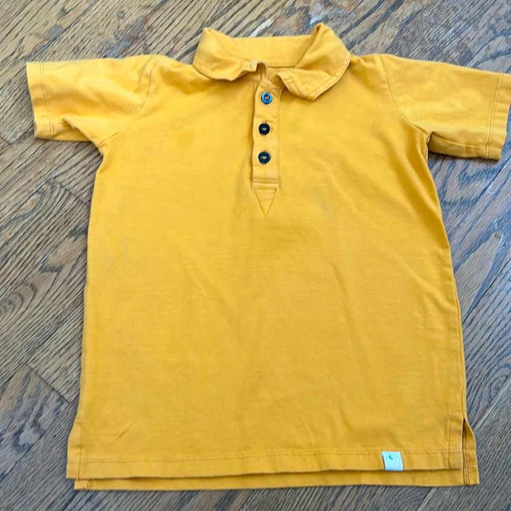 Omi Jo boys polo style fall mustard shirt